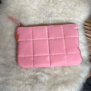 Pink Quilted Puffer Pencil Case